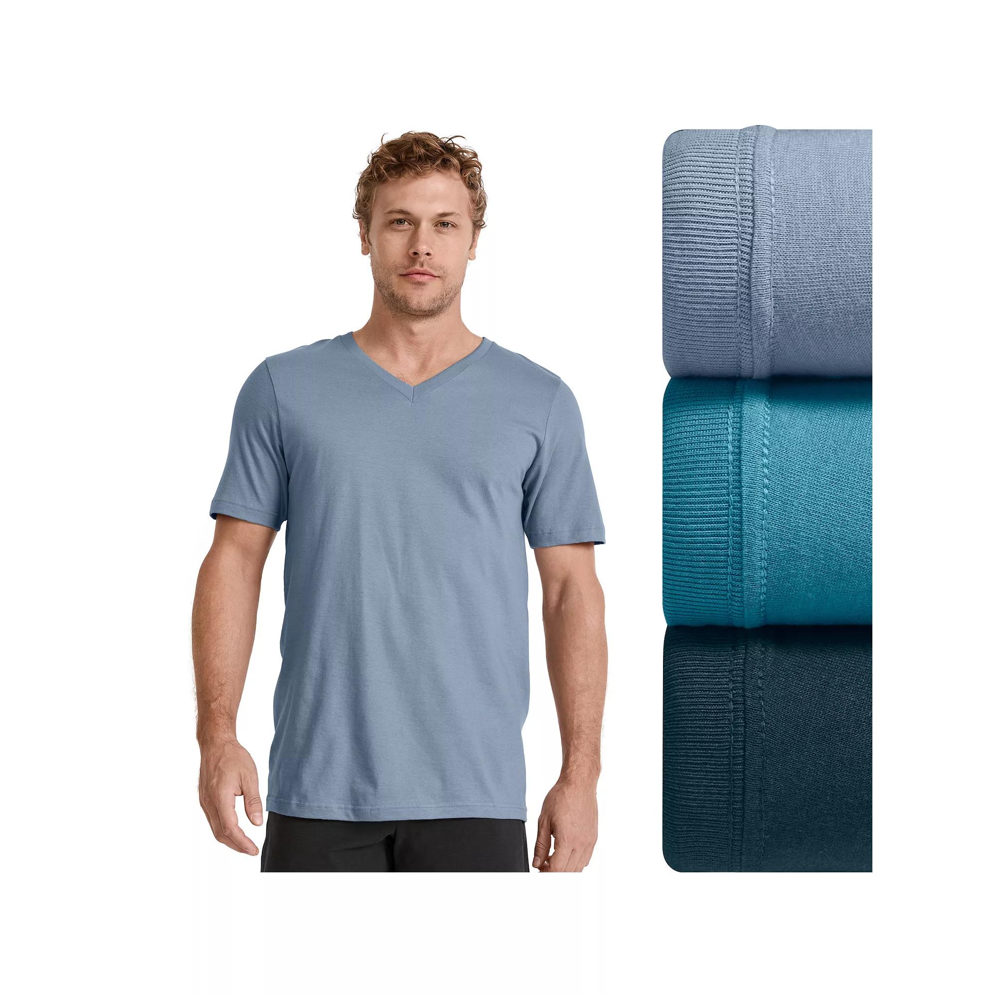 Men's Jockey® Classic 3-pack V-Neck Tees, Size: Large, Teal Grey Team Product Image