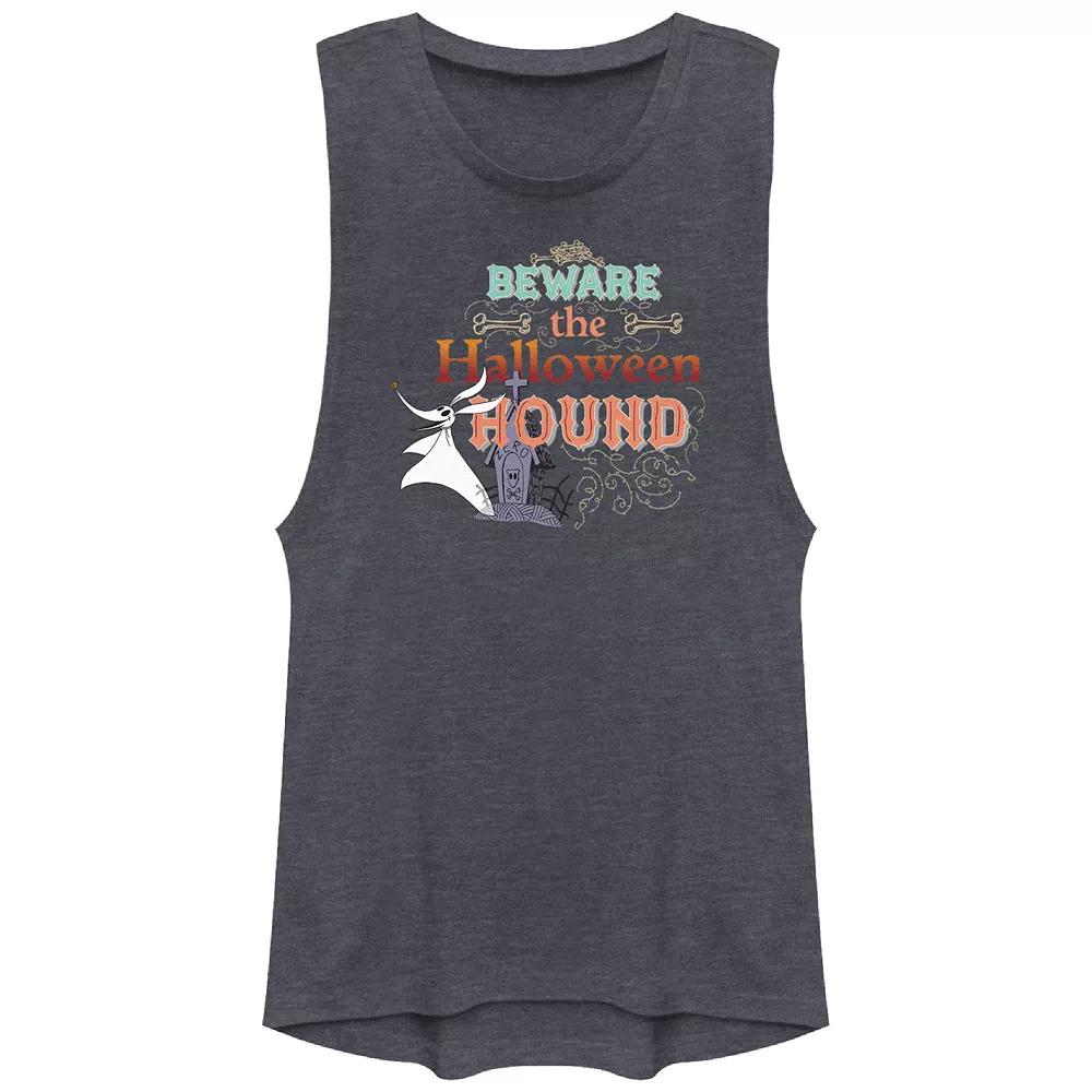 Disney's The Nightmare Before Christmas Zero Beware The Halloween Hound Juniors' Graphic Tank Top, Girl's, Size: XXL, Denim Grey Product Image
