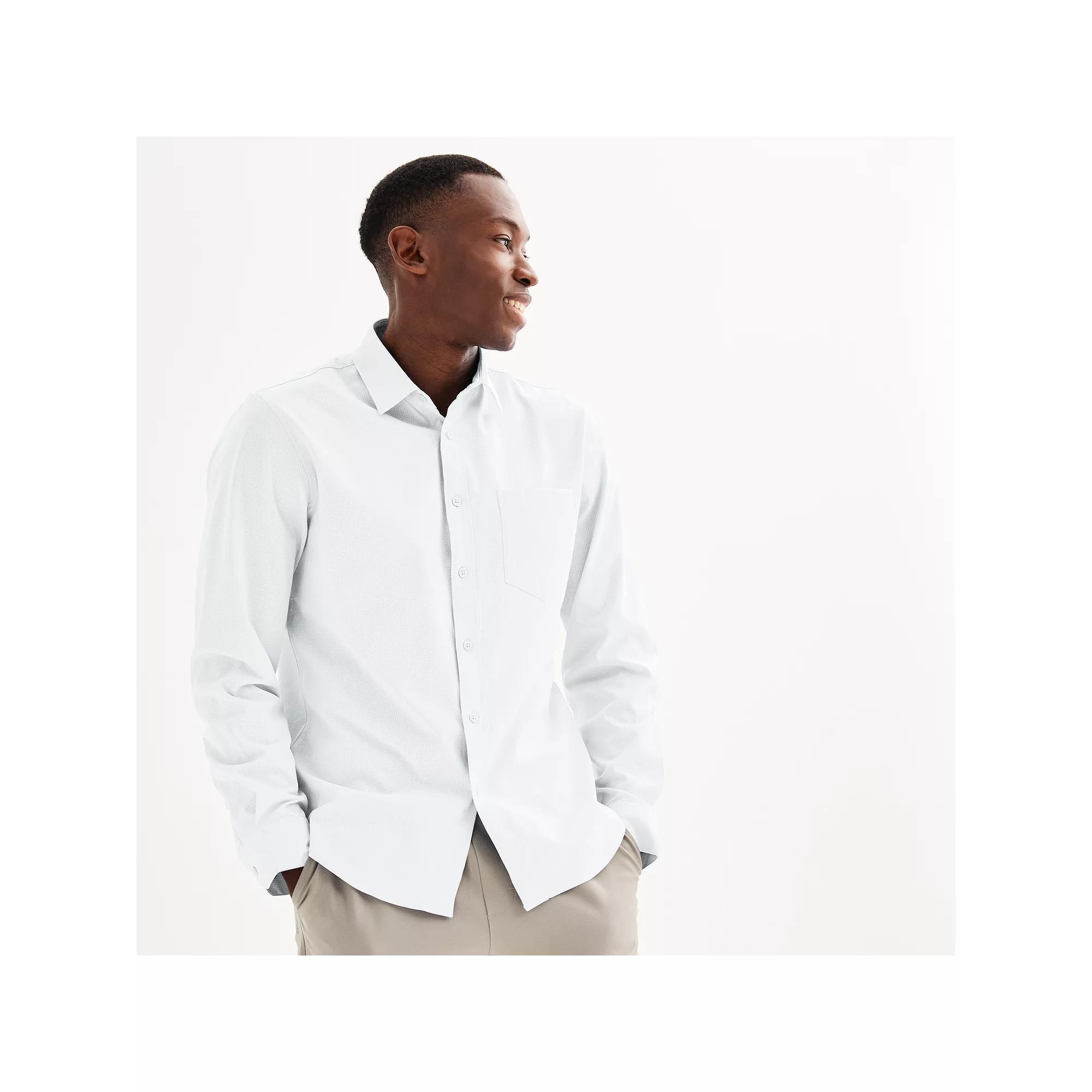 Men's FLX Slim Performance Untucked-Fit Button Down Long Sleeve Shirt,  Product Image