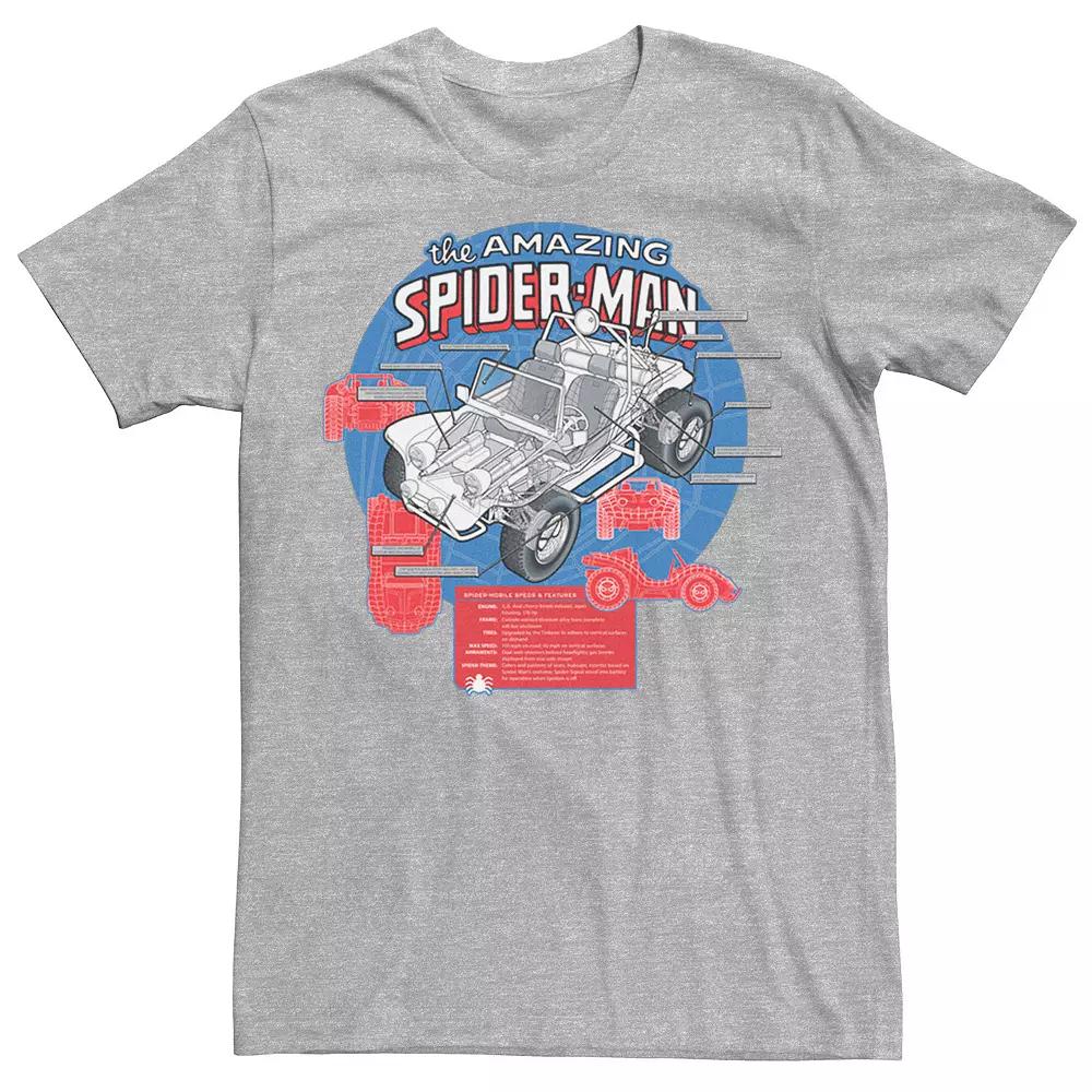 Men's Marvel The Amazing Spider-Man Vehicle Schematics Graphic Tee,  Product Image