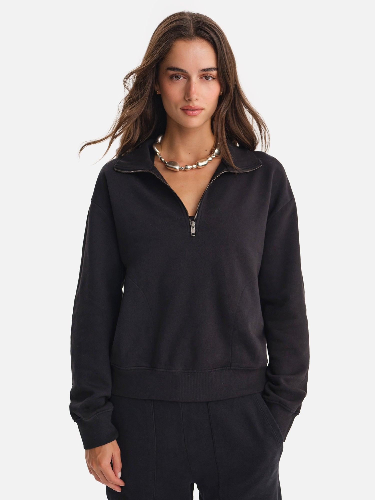 Organic Fleece Quarter Zip Sweatshirt Female Product Image