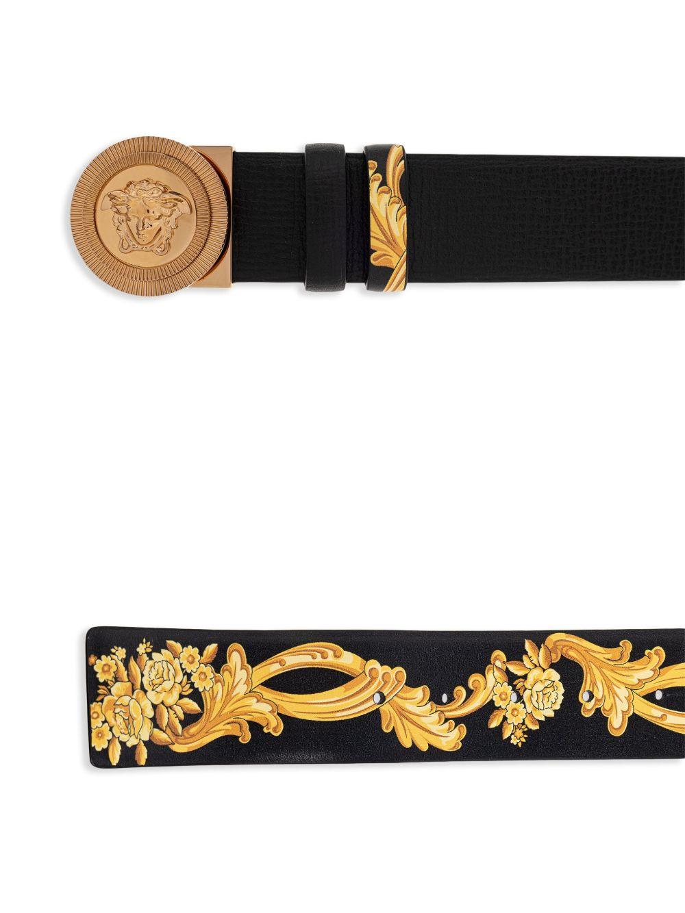 Medusa-buckle leather belt Product Image