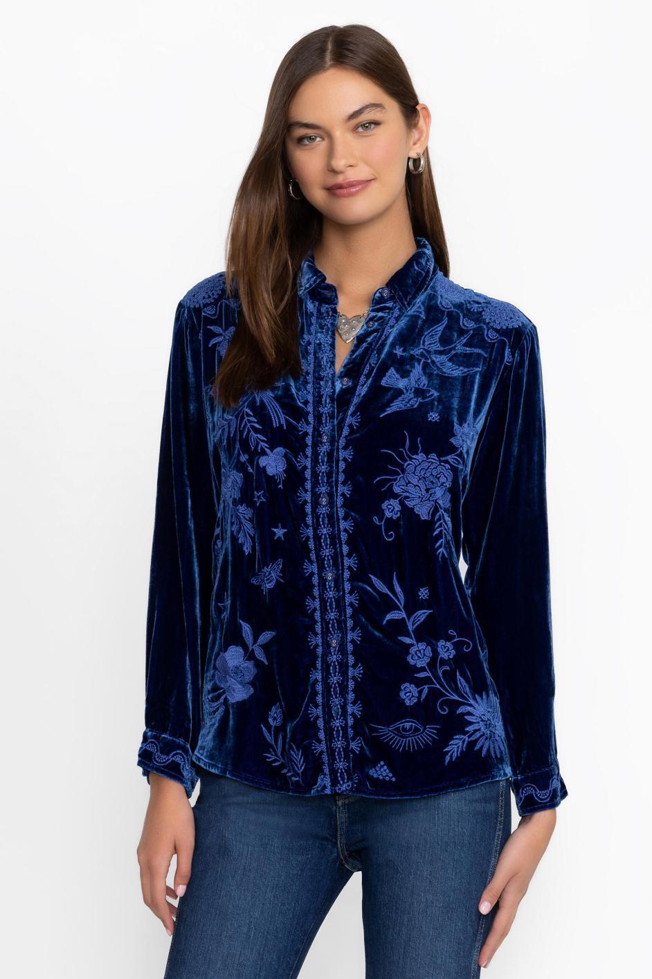 JOHNNY WAS Oversized Velvet Top - Small -SALE Product Image