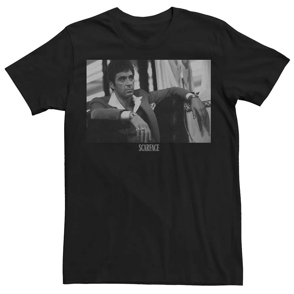 Men's Scarface Tony Montana Sitting Portrait Logo Tee, Size: 3XL, Black Product Image