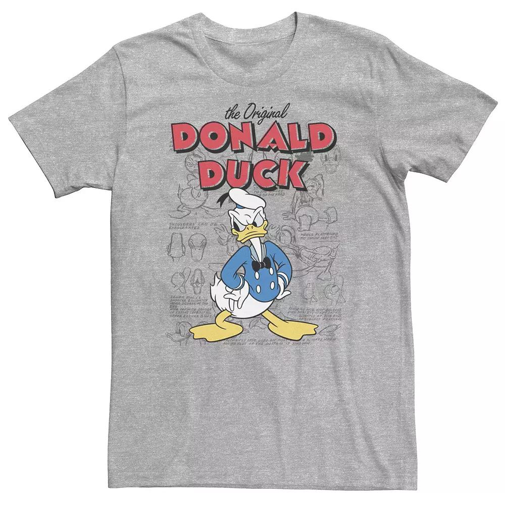 Big & Tall Disney Donald Duck Original Donald How To Draw Background Tee, Men's,  Product Image