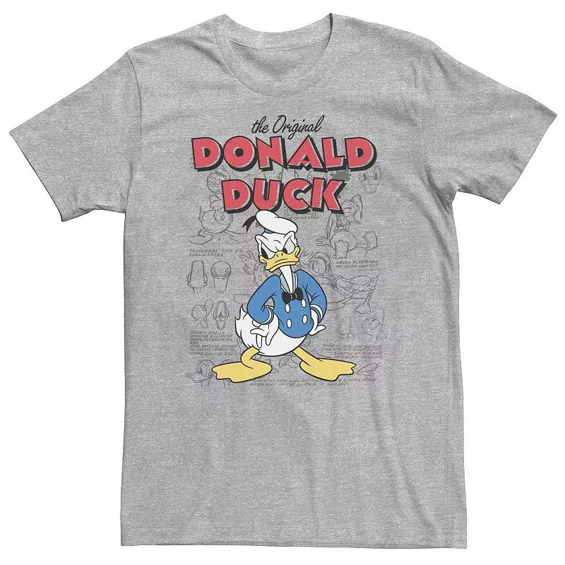 Big & Tall Disney Donald Duck Original Donald How To Draw Background Tee, Men's,  Product Image