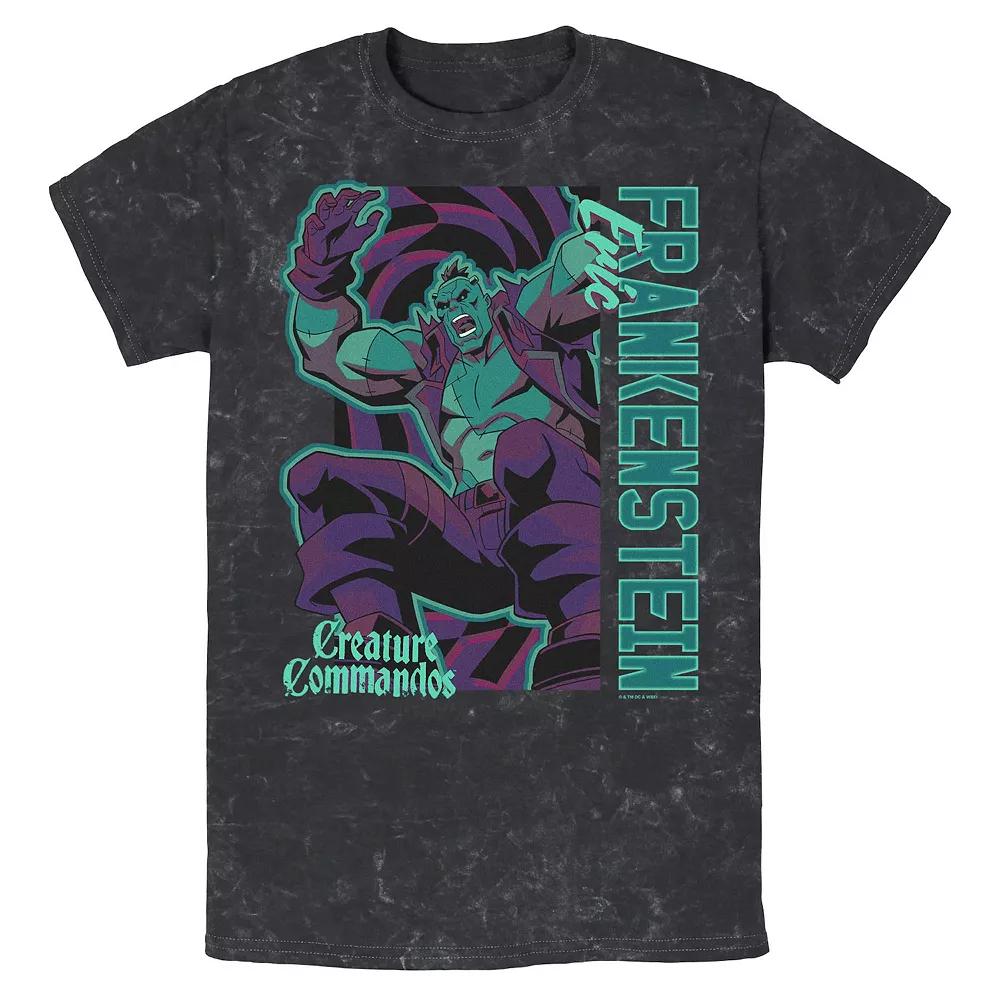 Men's Creature Commandos Presenting Eric Frankenstein Mineral Wash Graphic Tee,  Product Image