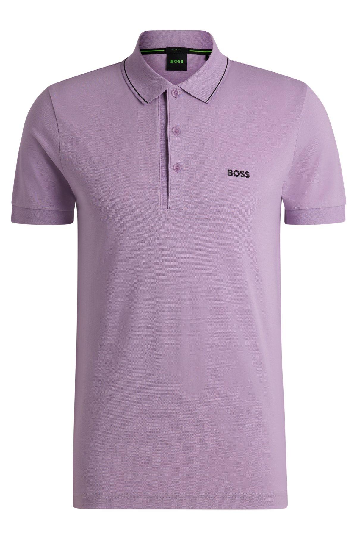 Cotton-piqué slim-fit polo shirt with tonal logo Product Image