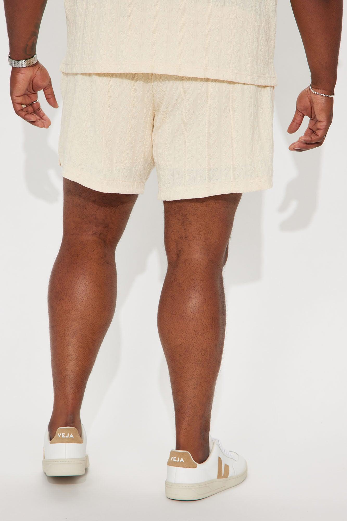 Check My Bank Statement Knit Shorts - Cream Product Image