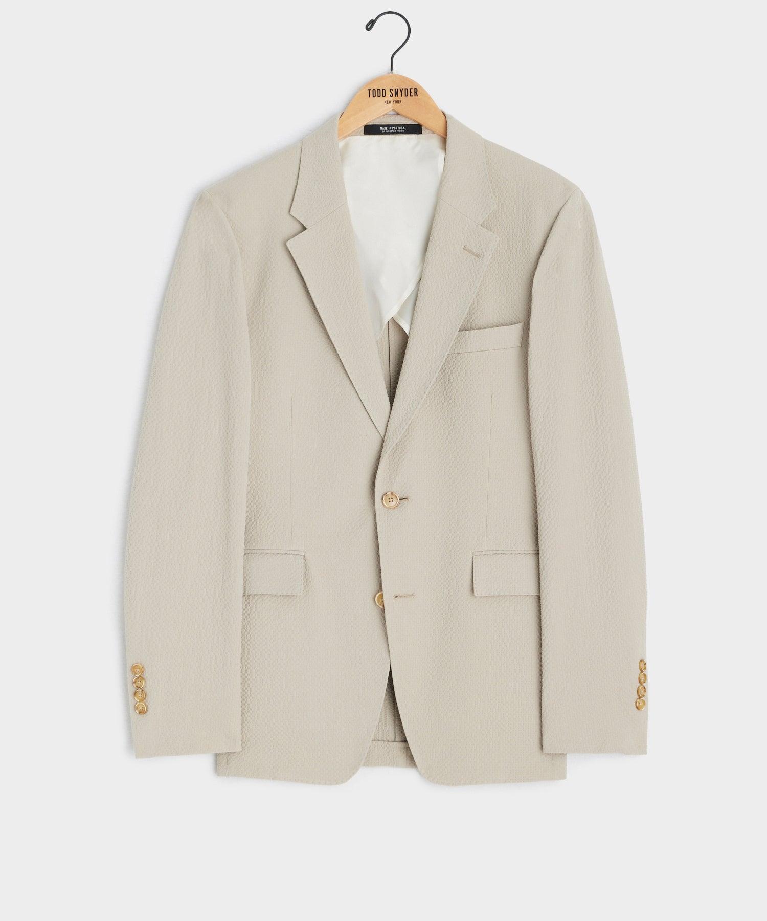 Italian Seersucker Sutton Jacket in Stone Product Image