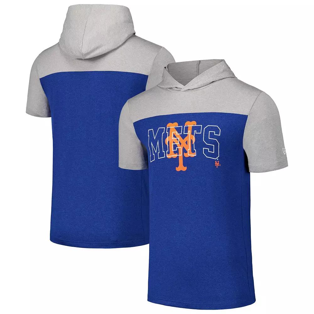 Men's New Era Royal New York Mets Active Brushed Hoodie T-Shirt,  Product Image