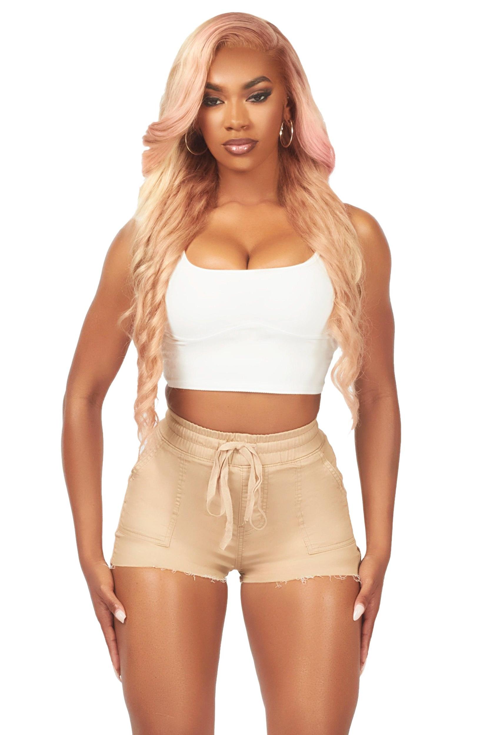 Kikilomo Tan Cargo Short Female Product Image