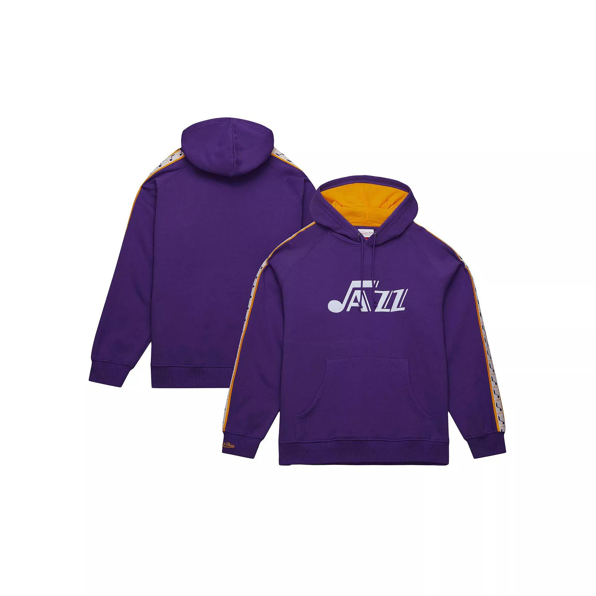 Men's Mitchell & Ness Purple Utah Jazz Hardwood Classics Nights Raglan Pullover Hoodie,  Product Image
