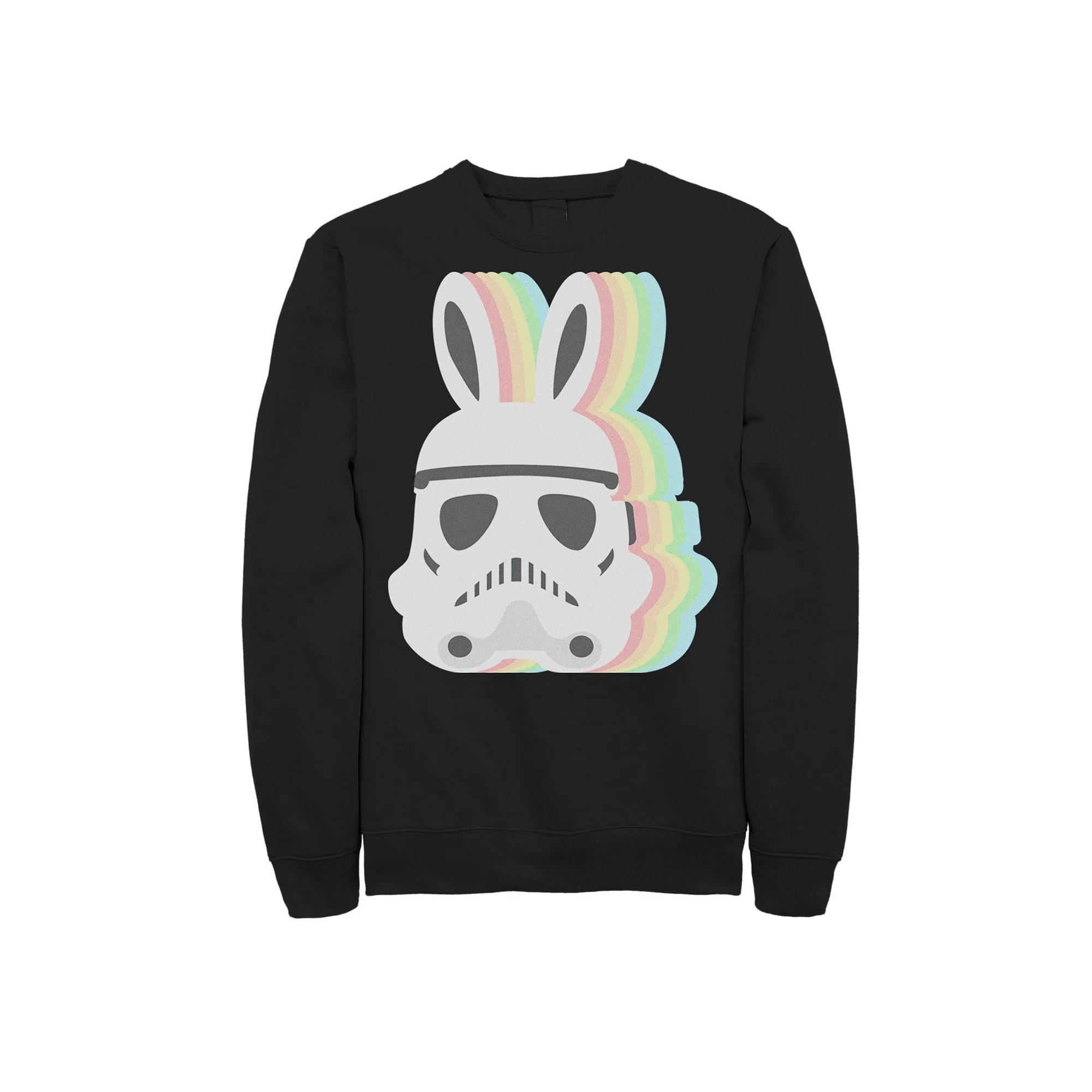 Big & Tall Star Wars Storm Trooper Pastel Bunny Ears Easter Sweatshirt, Men's, Size: Large Tall, Black Product Image