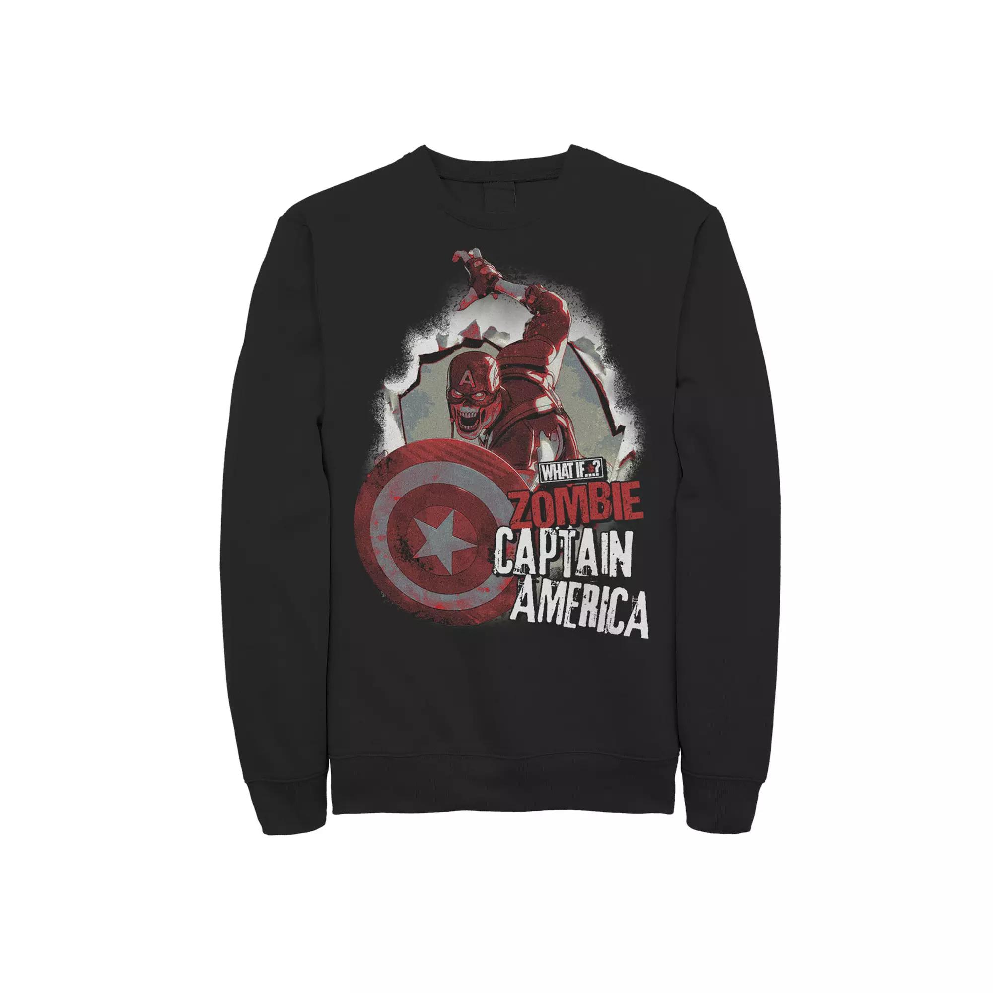 Men's Marvel What If Captain America Zombie Burst Poster Sweatshirt, Boy's,  Product Image