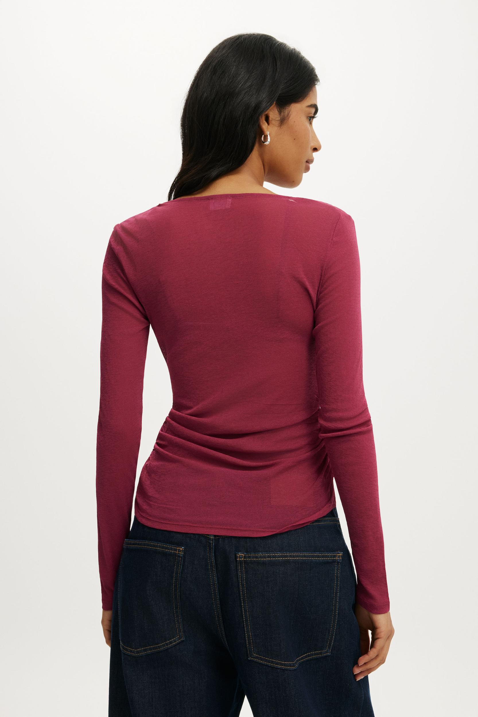 Soul Faux Wrap Long Sleeve Top Product Image