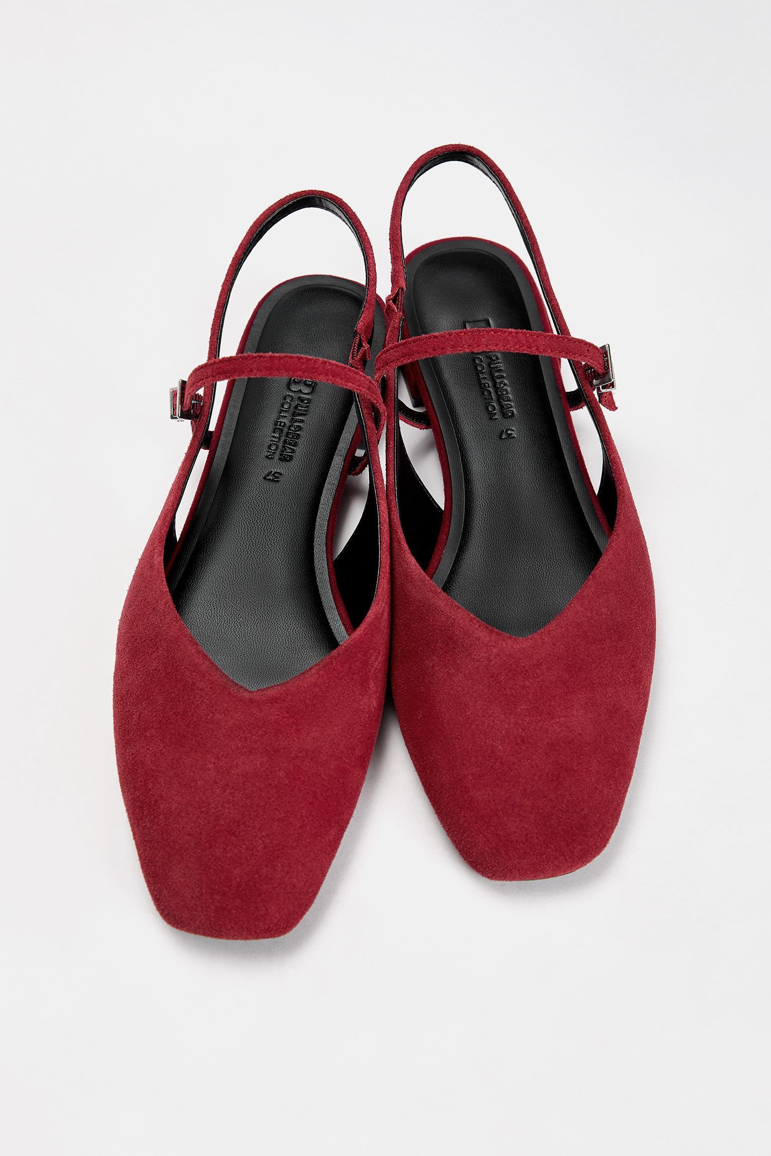 Leather slingback ballet flats Product Image