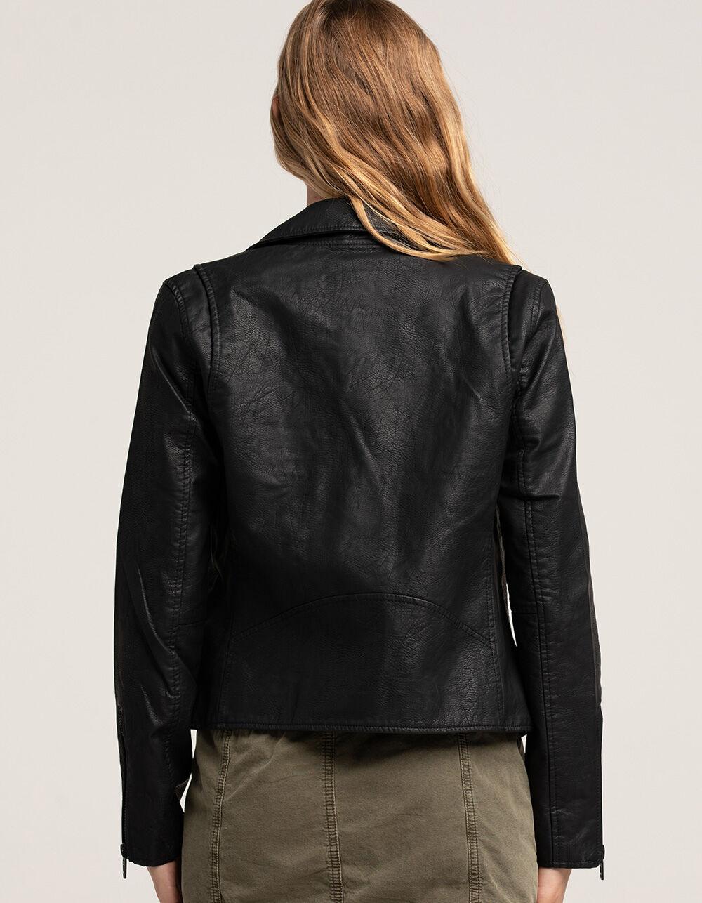 BLANK NYC Vegan Leather Moto Womens Jacket - BLACK Product Image