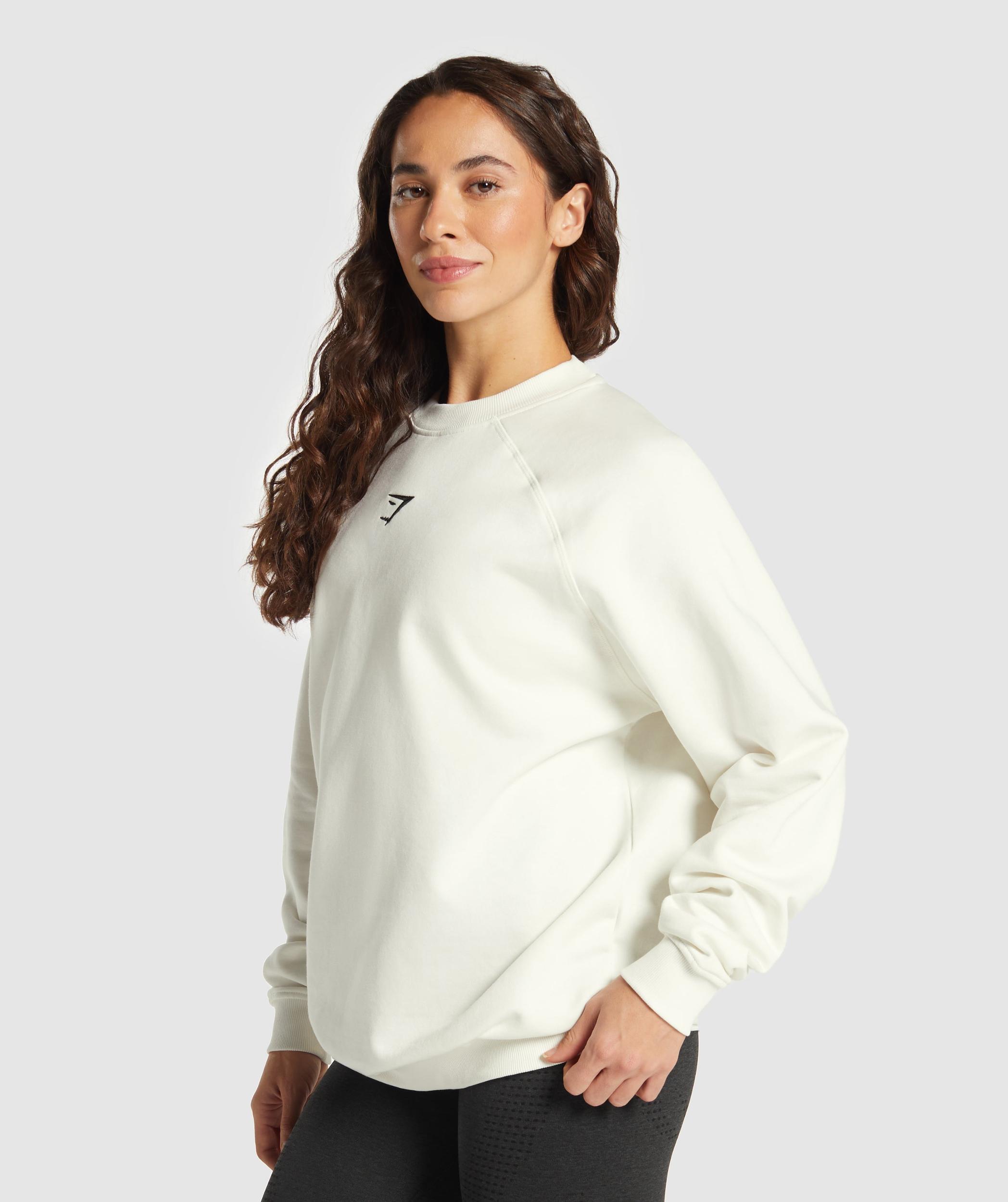 Gymshark Training Oversized Fleece Sweatshirt - Soft White Female Product Image