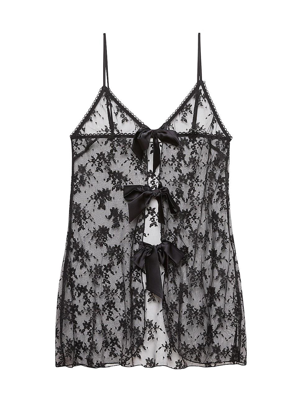 Womens Untie Me Nightie Sheer Floral Lace Night Slip Product Image