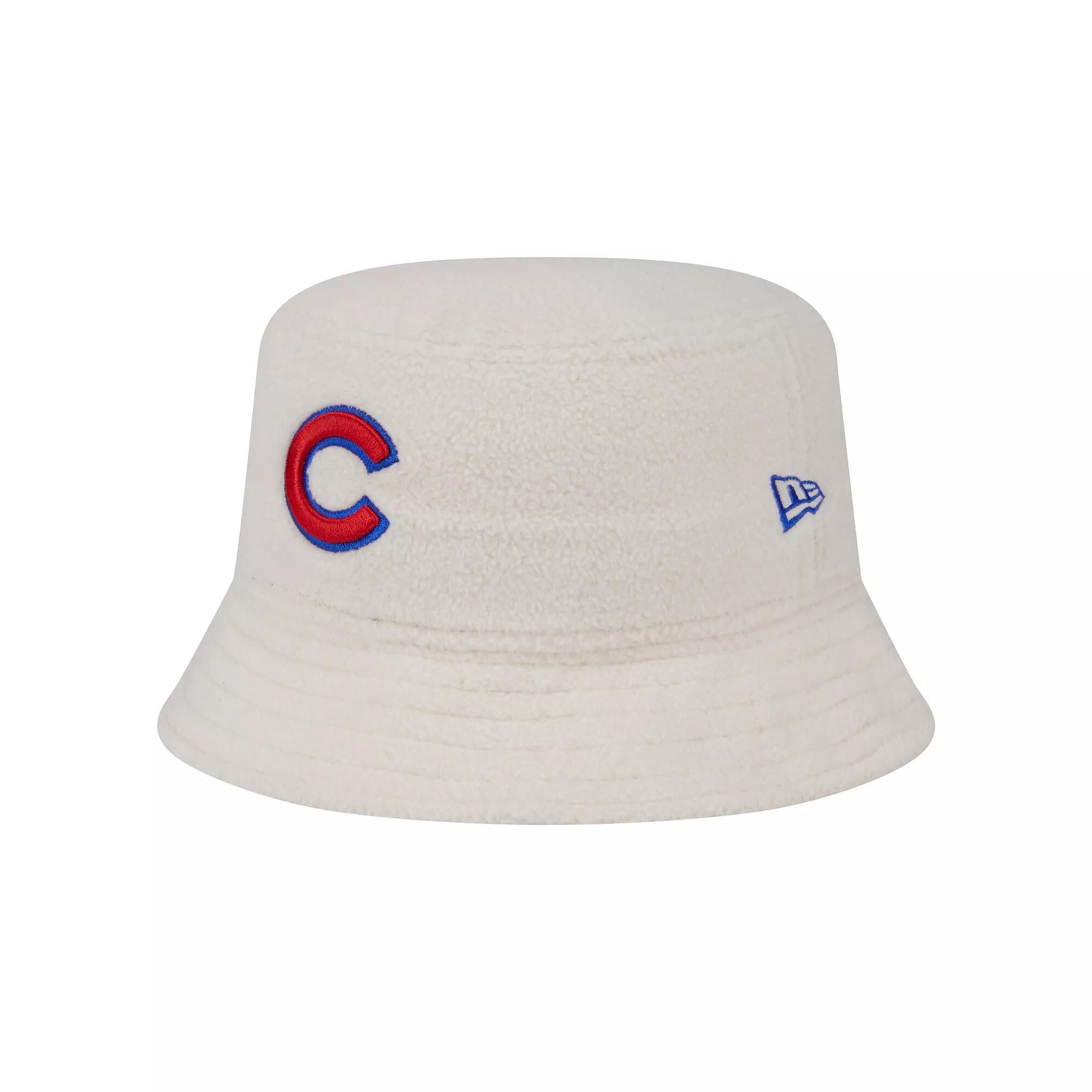Women's New Era White Chicago Cubs Chrome Cozy Bucket Hat,  Product Image