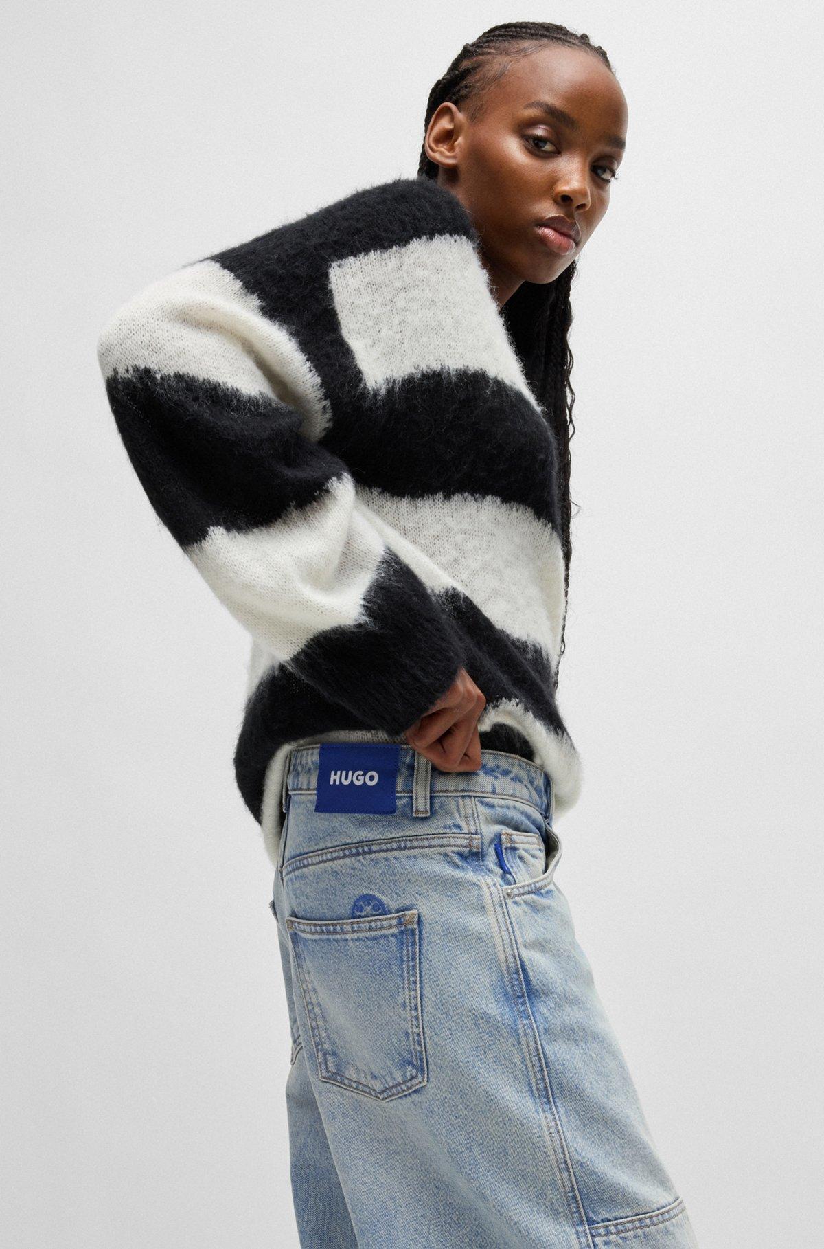 Baggy-fit jeans in blue rigid denim Product Image