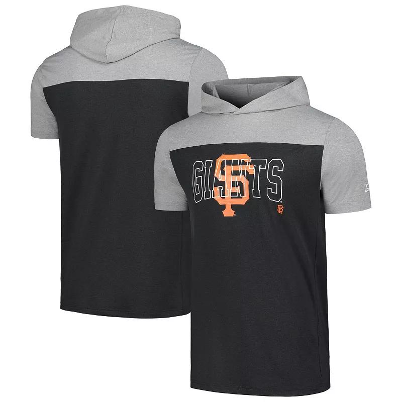 Men's New Era Black San Francisco Giants Active Brushed Hoodie T-Shirt,  Product Image