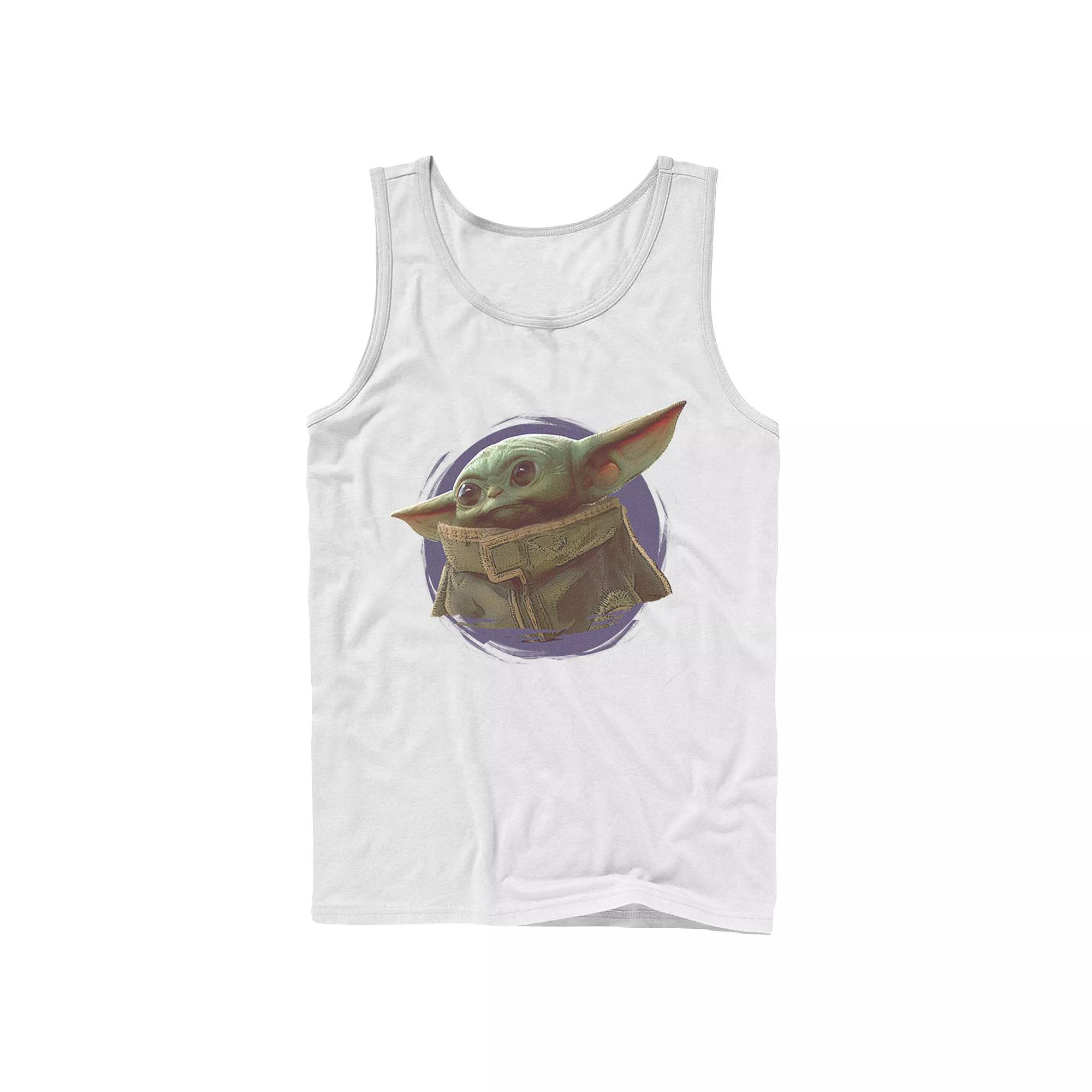 Men's Star Wars The Mandalorian The Child Purple Smoke Tank Top,  Product Image