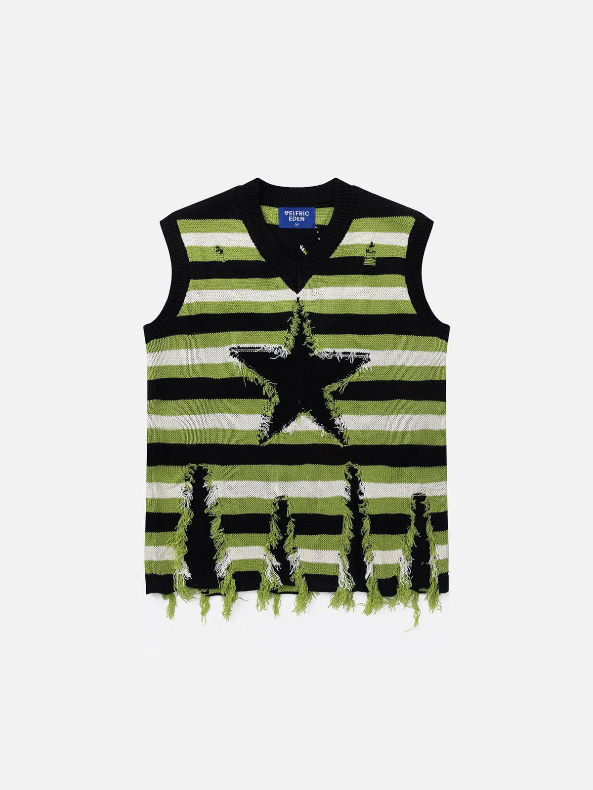 Aelfric Eden Star Stripe V-Neck Sweater Vest Product Image