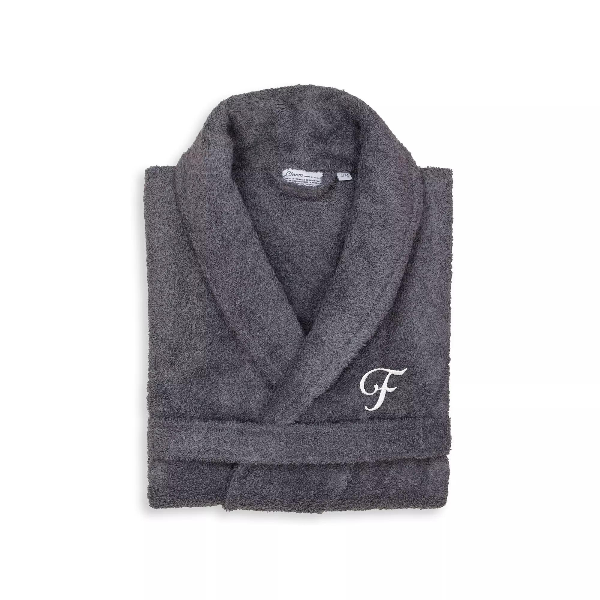 Linum Home Textiles Turkish Cotton Personalized Unisex Tie Front Terry Bathrobe, Adult Unisex,  Product Image