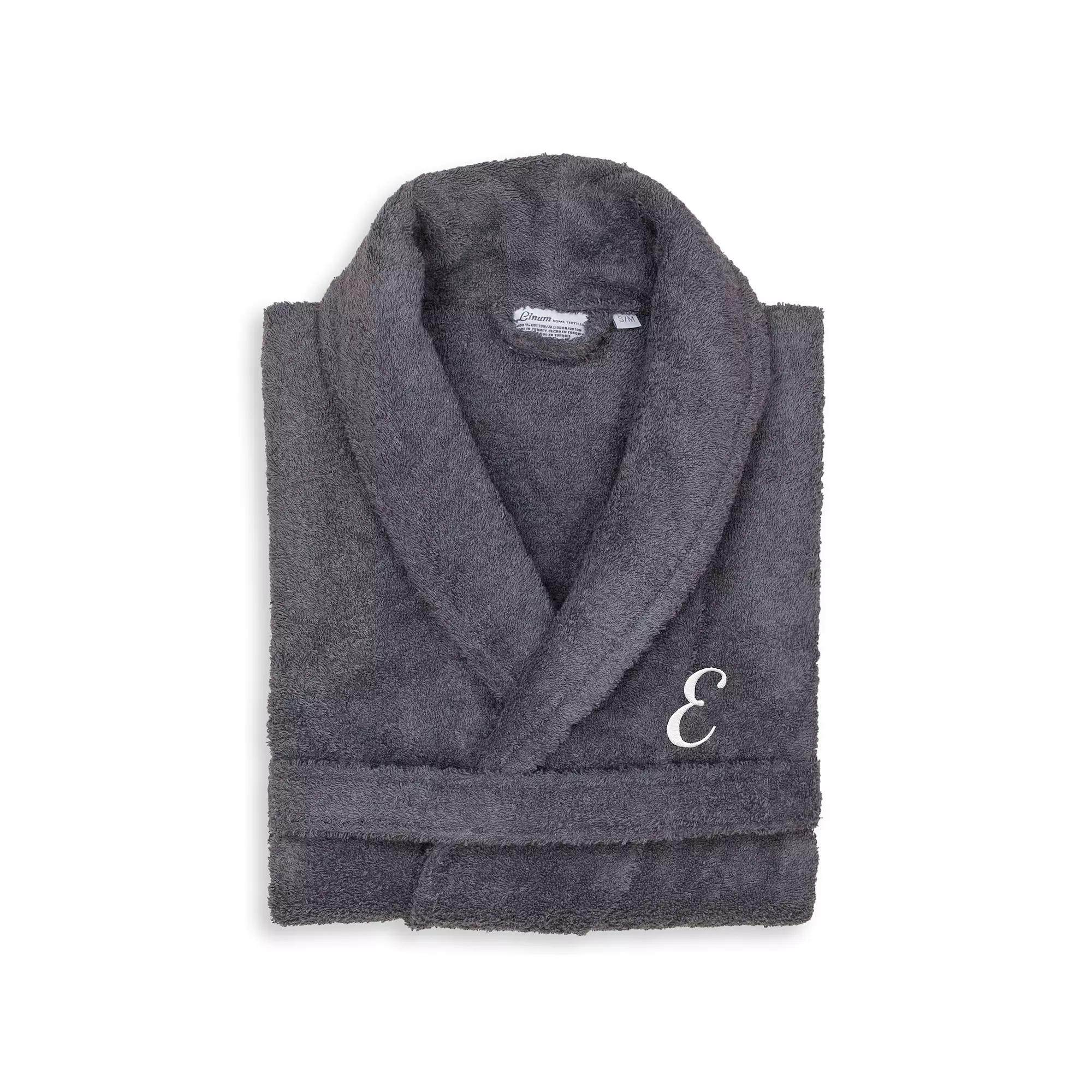 Linum Home Textiles Turkish Cotton Personalized Unisex Tie Front Terry Bathrobe, Adult Unisex,  Product Image