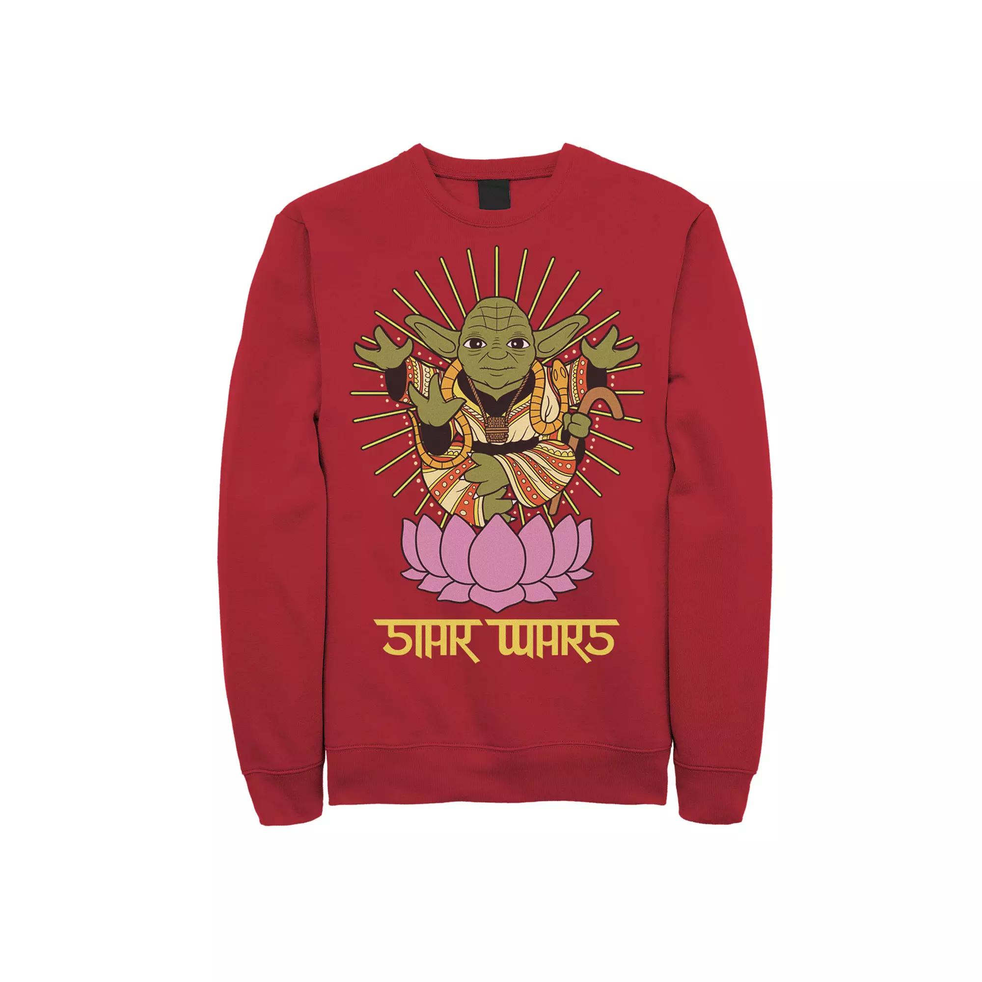 Men's Star Wars Yoda Lotus Flower Portrait Sweatshirt,  Product Image