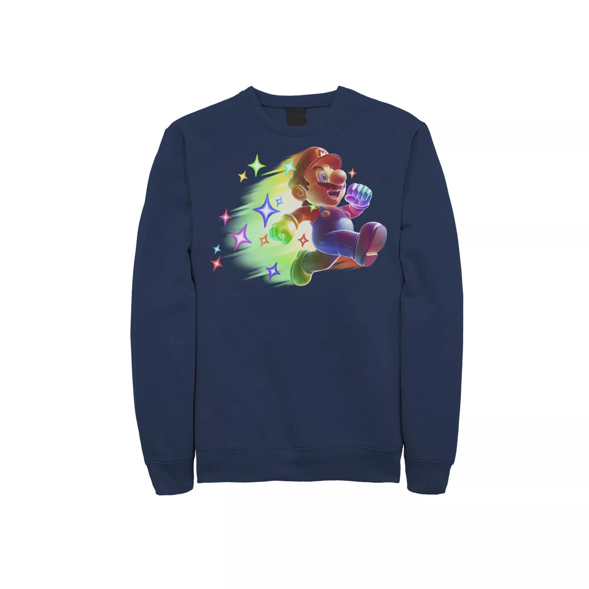 Big & Tall Nintendo Super Mario Bros Rainbow Run Fleece Sweatshirt, Men's,  Product Image