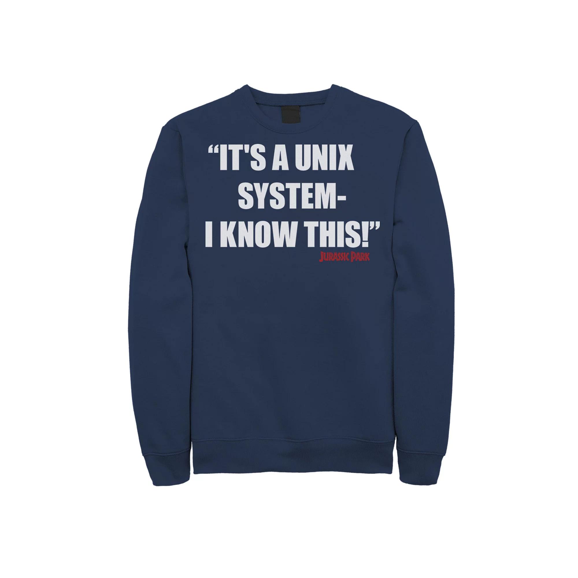 Men's Jurassic Park It's A Unix System Quote Sweatshirt,  Product Image