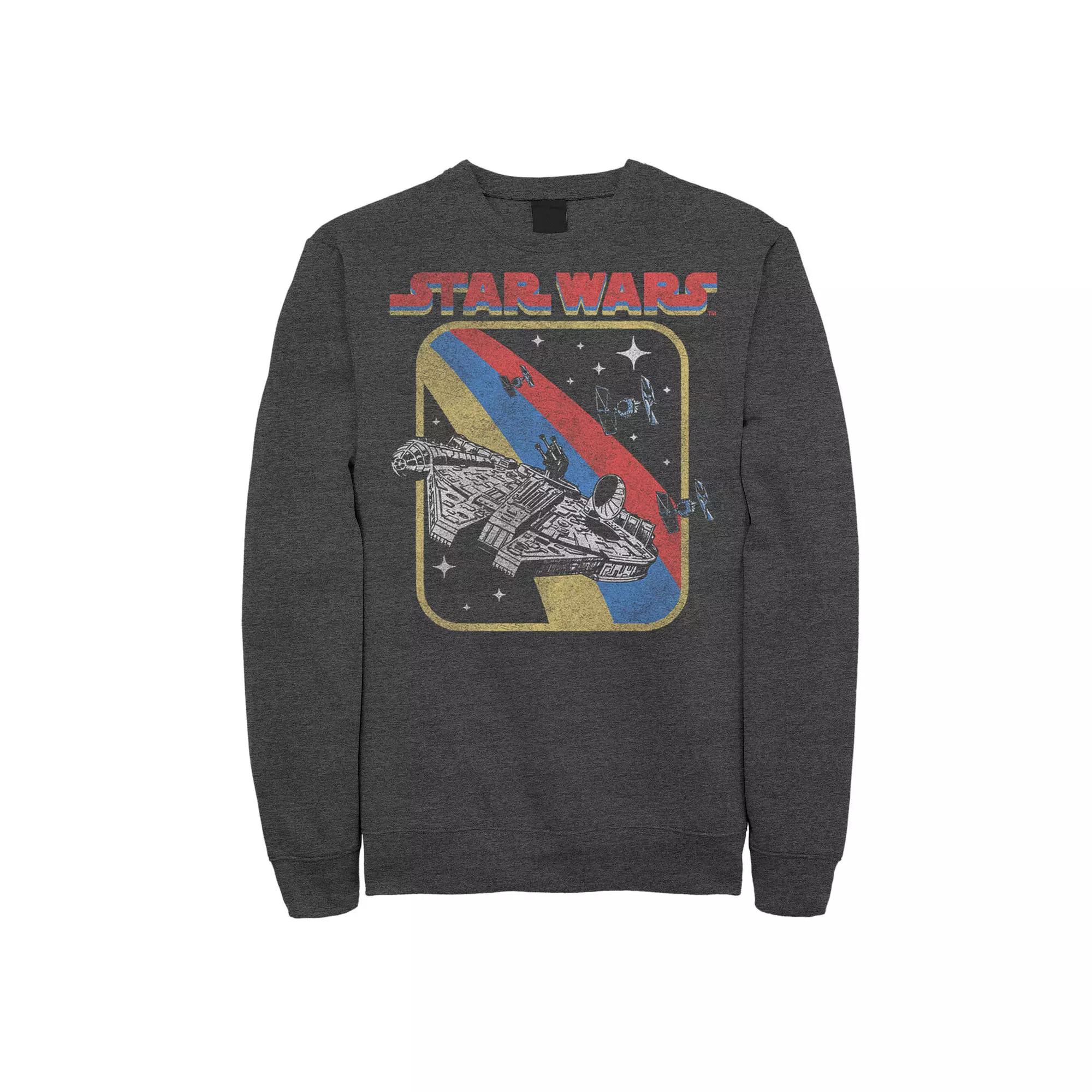 Men's Star Wars Retro Millennium Falcon Galaxy Space Fight Graphic Fleece,  Product Image