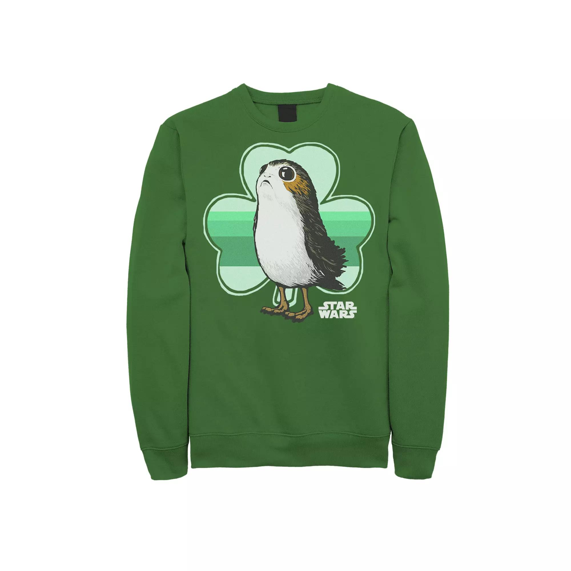 Men's Star Wars Porg Clover Saint Patrick's Day Sweatshirt, Size: XL, Kelly Product Image