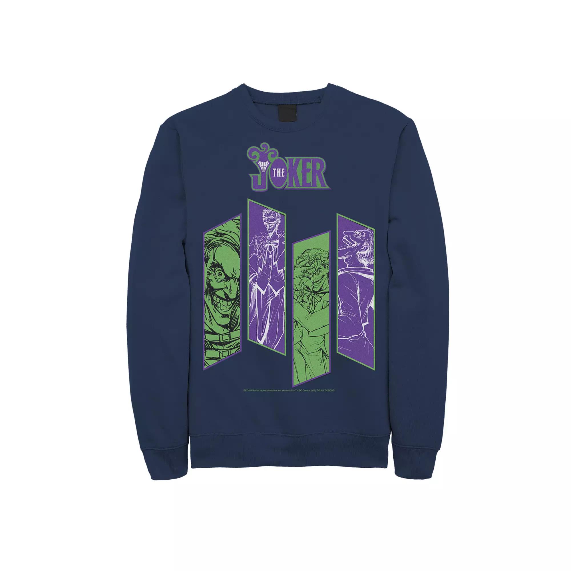 Men's DC Comics The Joker Portrait Panels Graphic Fleece Pullover,  Product Image