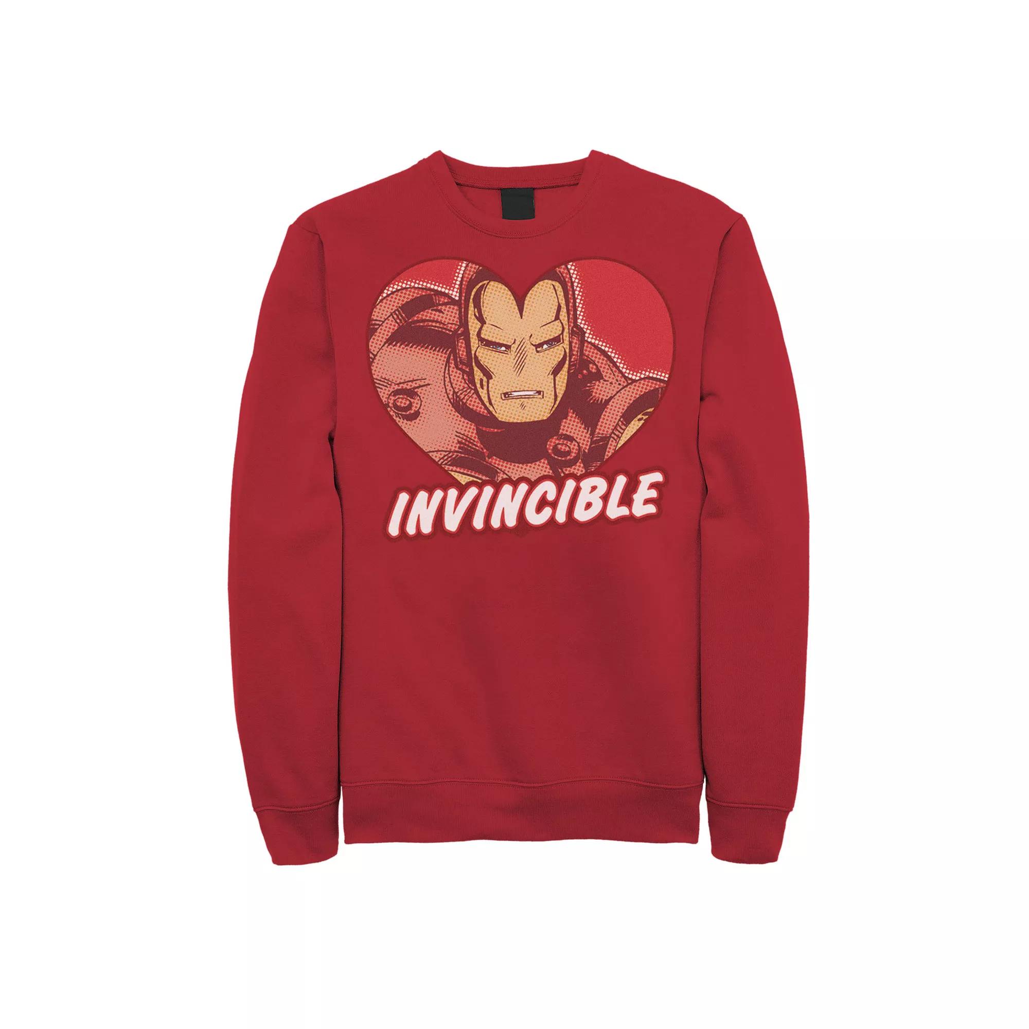 Men's Marvel Iron Man Invincible Heart Valentine's Sweatshirt,  Product Image