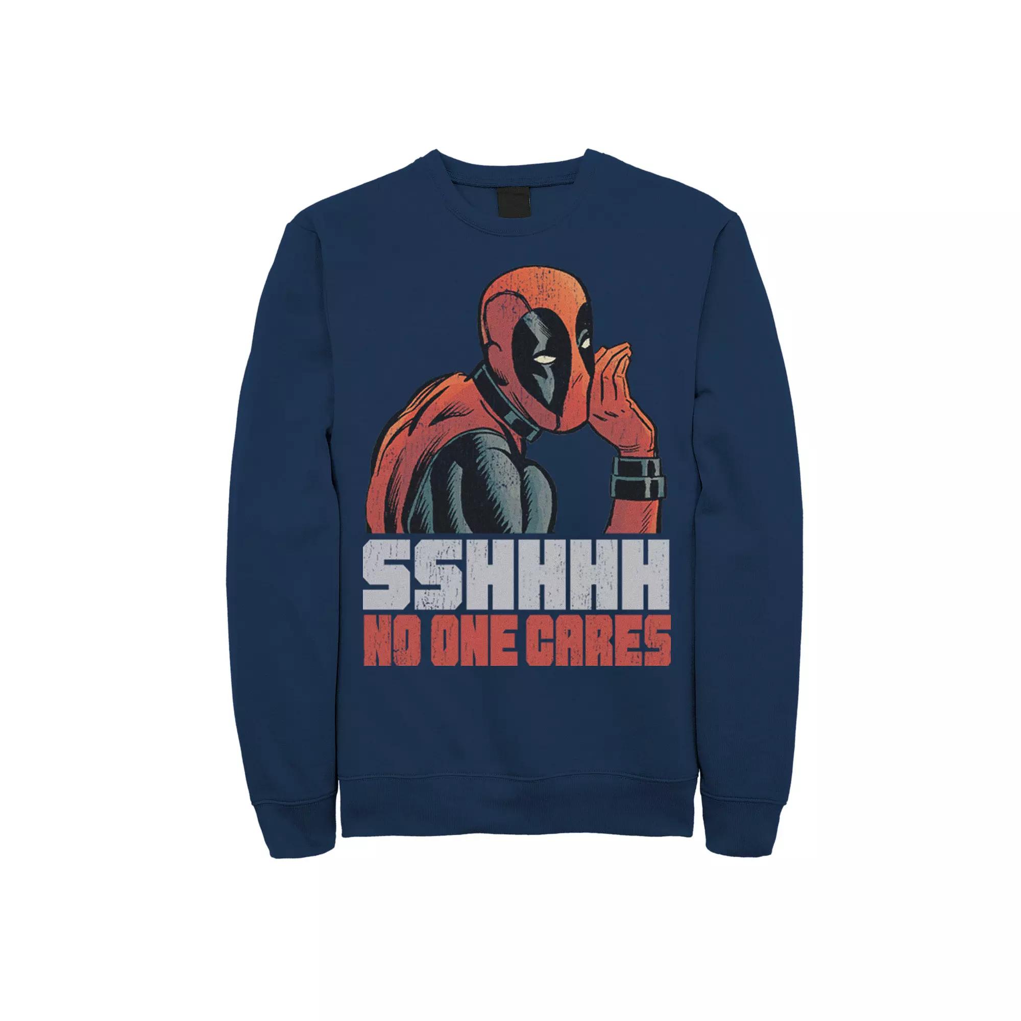 Men's Marvel Deadpool SSHHHH No One Cares Whisper Sweatshirt,  Product Image