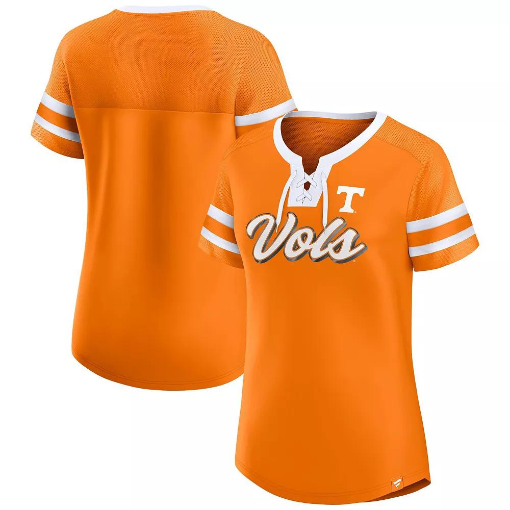 Women's Fanatics Tennessee Orange Tennessee Volunteers Iconic Athena Lace-Up T-Shirt,  Product Image