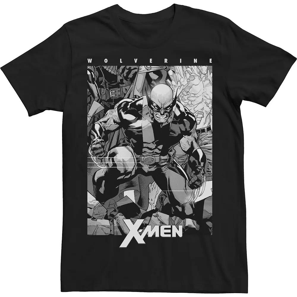 Big & Tall Marvel X-Men Wolverine Black & White Comic Panel Tee, Men's,  Product Image