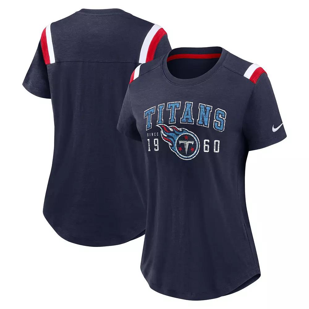 Women's Nike College Navy Tennessee Titans Historic Slub Fashion T-Shirt,  Product Image