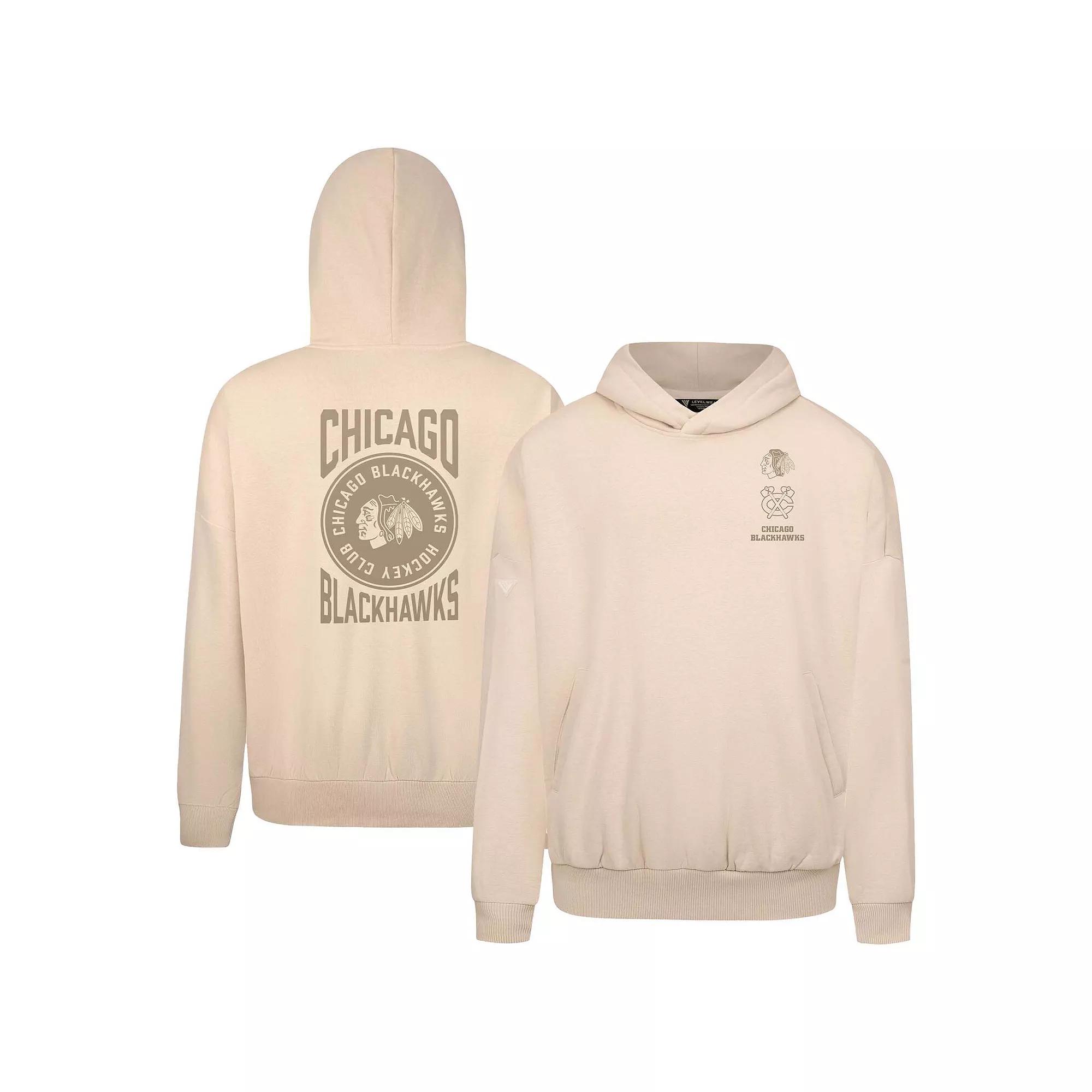 Men's Levelwear Cream Chicago Blackhawks Contact Stamp Pullover Hoodie,  Product Image