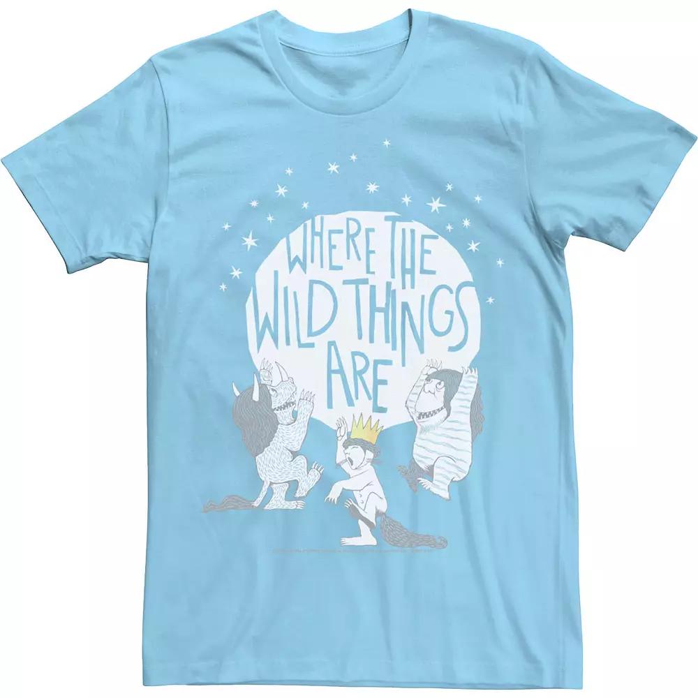 Men's Where The Wild things Are The Wild Things Poster Tee, Size: Large, Light Blue Product Image