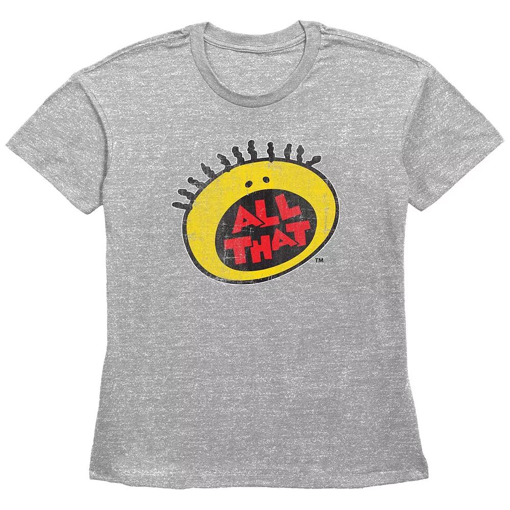 Women's Nickelodeon All That Logo Graphic Tee, Size: Small, Grey Gray Product Image