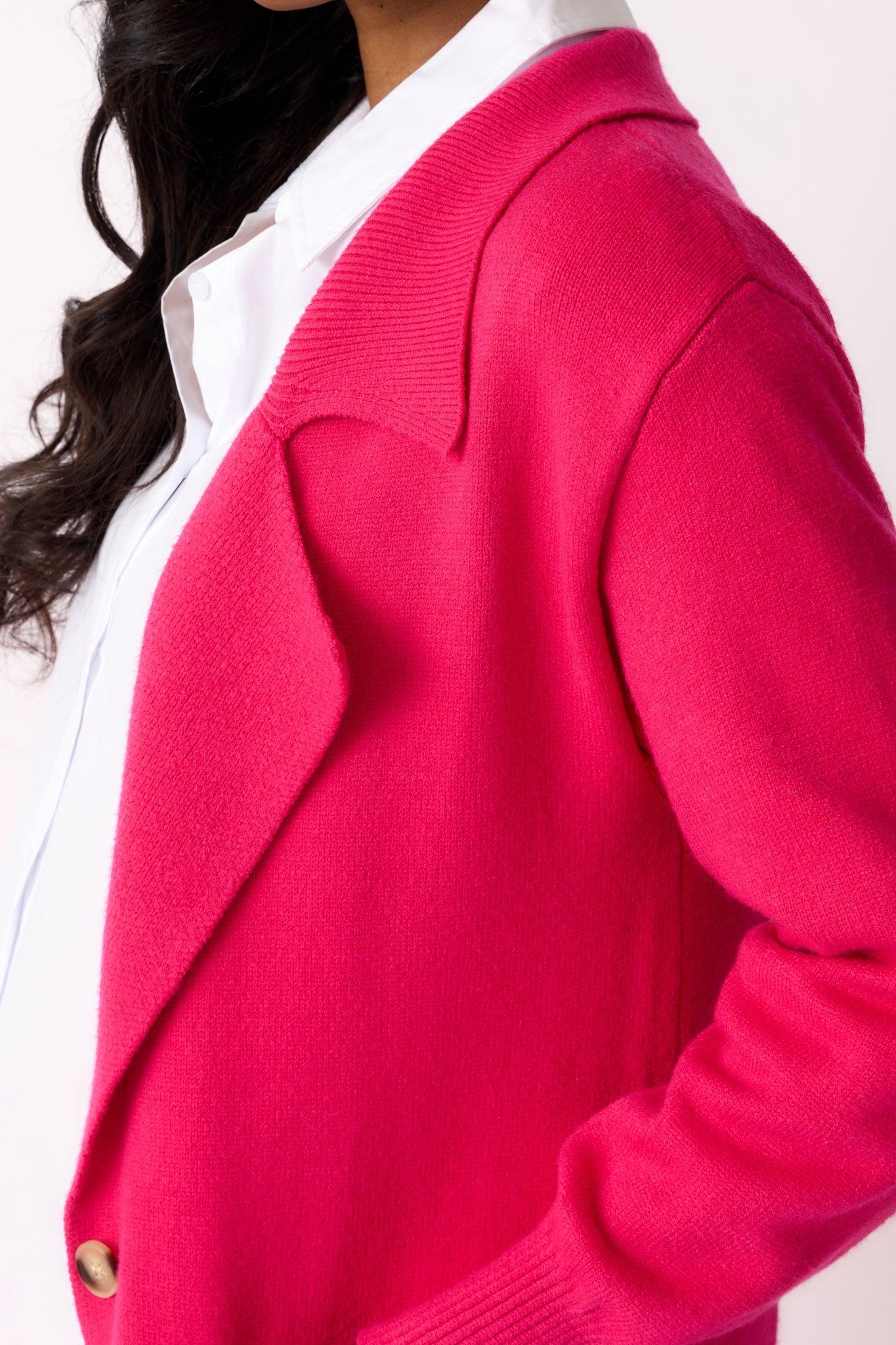 Shopping Around Hot Pink Longline Cardigan L / Hot Pink Product Image
