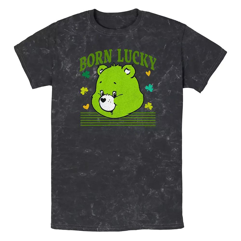 Men's Care Bears Born Lucky Mineral Wash Graphic Tee,  Product Image