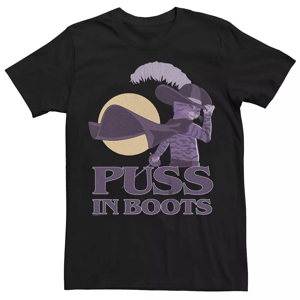 Men's Puss In Boots Gentleman Greetings Tee, Size: XL, Black Product Image