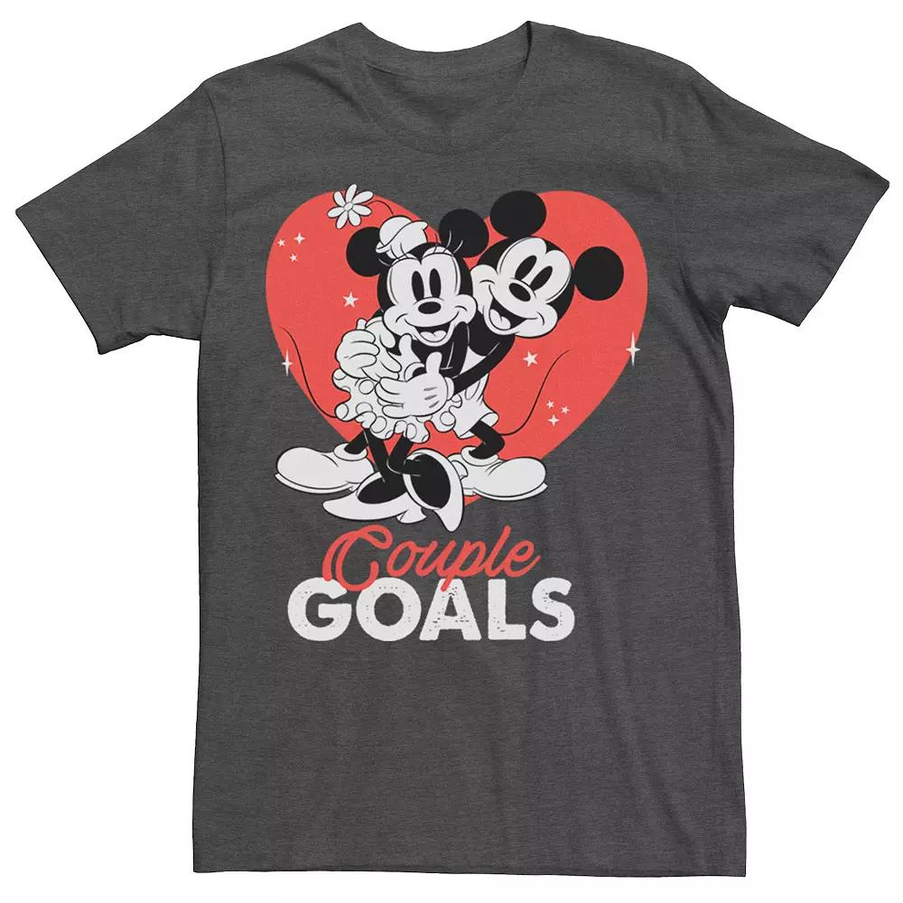 Disney's Mickey & Minnie Mouse Couple Goals Men's Tee, Size: Large, Grey Heather Product Image