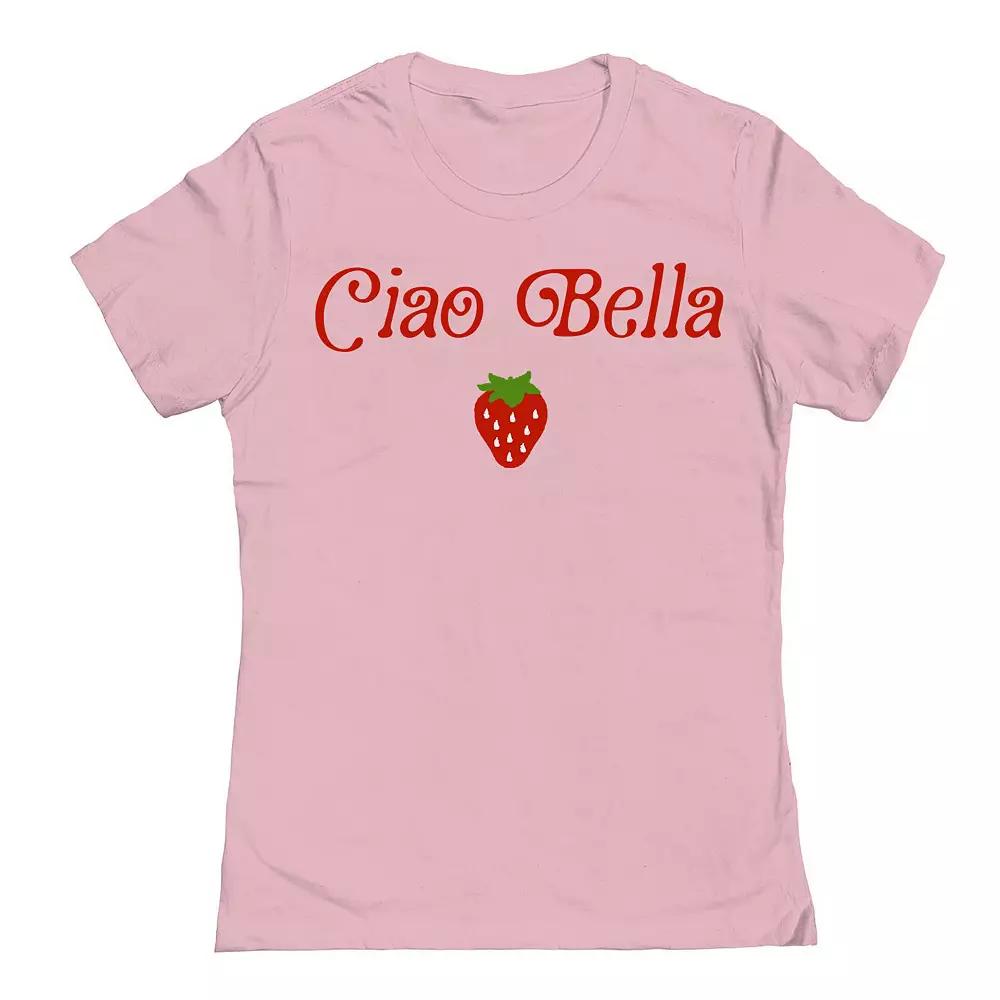 Junior's Grayson Threads The Label Ciao Bella Strawberrry Graphic Tee, Women's,  Product Image